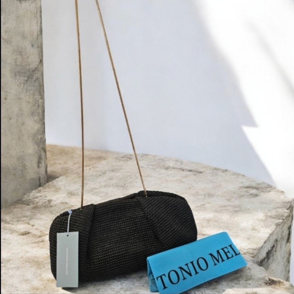 ANTONIO MELANI Dark Brown Textured Clutch